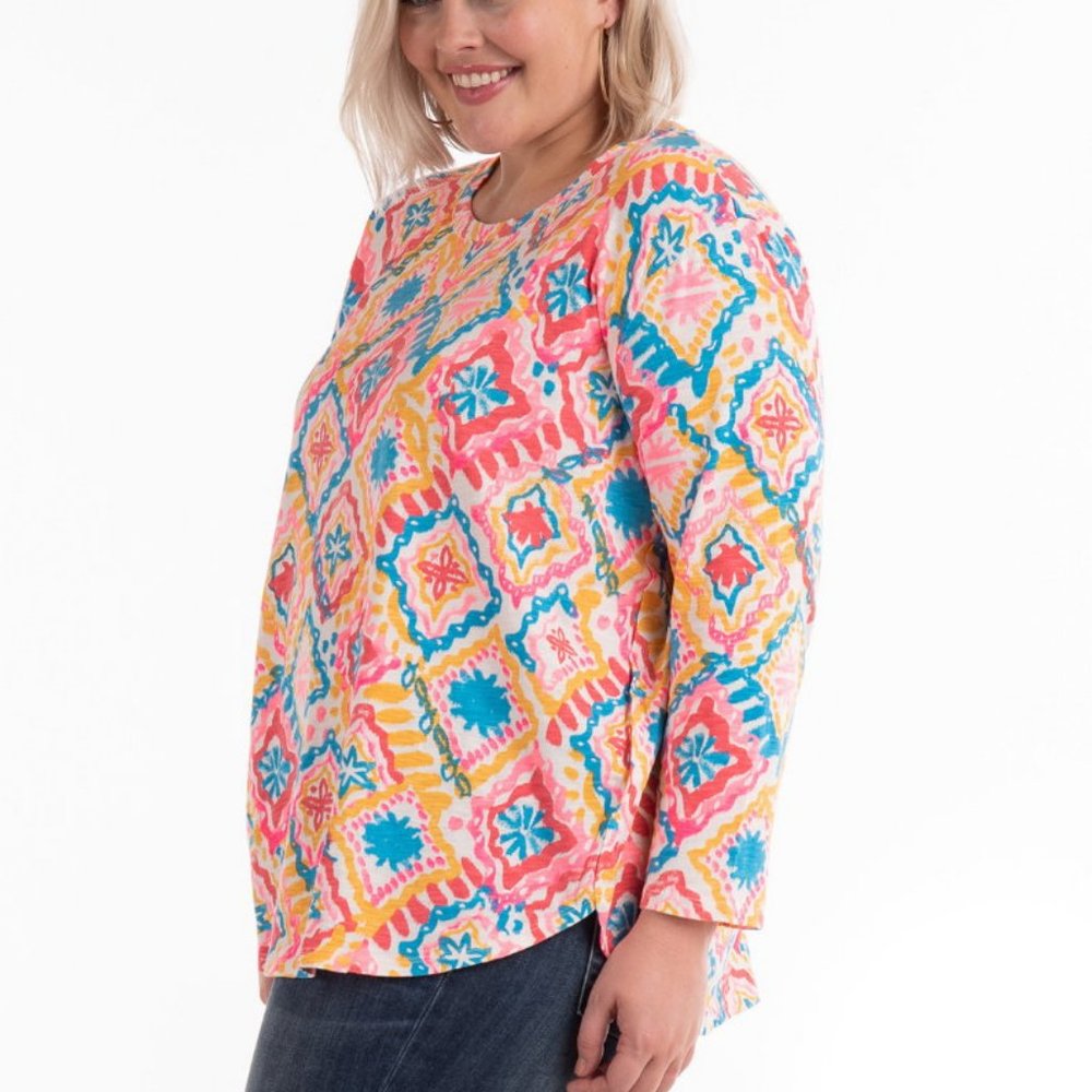 FRESH PRODUCE Marrakesh Catalina Top 3/4 Sleeve Cotton tunic NWT